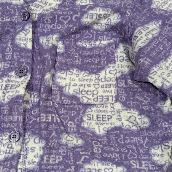 Adonna Purple/White Fleece "I Love Sleep" Pajama Set SIZE 1X - Picture 3 of 7